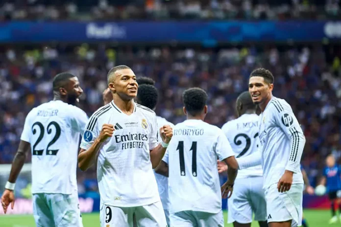 Supercoupe d’Europe: premier match, premier but et premier titre pour Mbappé au Real Madrid