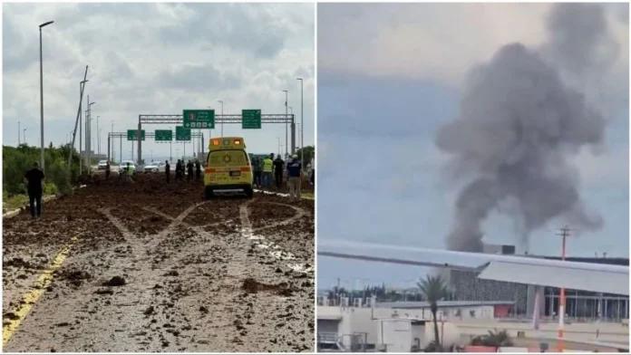 Chute d’un missile dans l’enceinte de l’aéroport de Tel-Aviv après un tir du Yémen