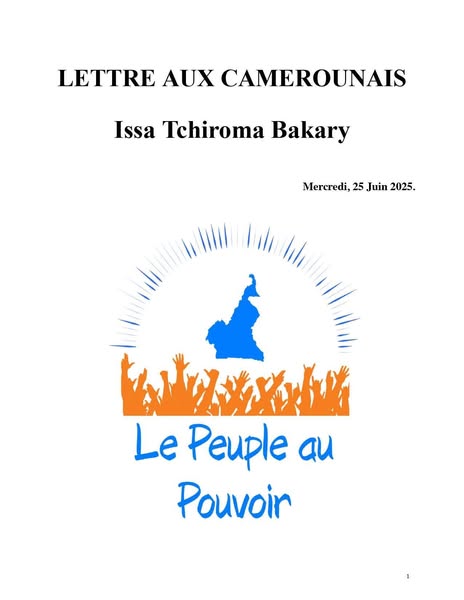 ISSA TCHIROMA LETTRE
