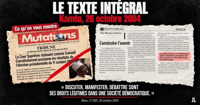 Tribune de Maurice Kamto en 2004 : ce que dit réellement le texte intégral